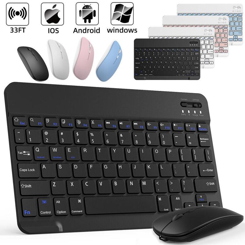 Wireless Bluetooth Keyboard+Mouse Combo Set For laptops, Phone Tablet, Quiet Cordless Computer Keyboard Mouse