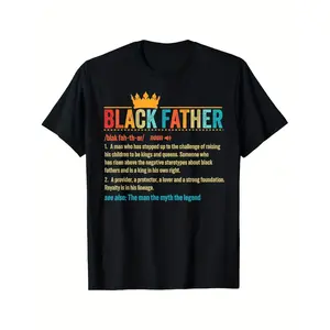 Black Father Definition Father'S Day African American Father T-Shirt Same Style for Men And Unisex 2026 Summer Sleeved Printed T-Shirt Happy Mother'S Day Shirt for Mom Best Mom Ever Graphic Tee Gift, Plus Size