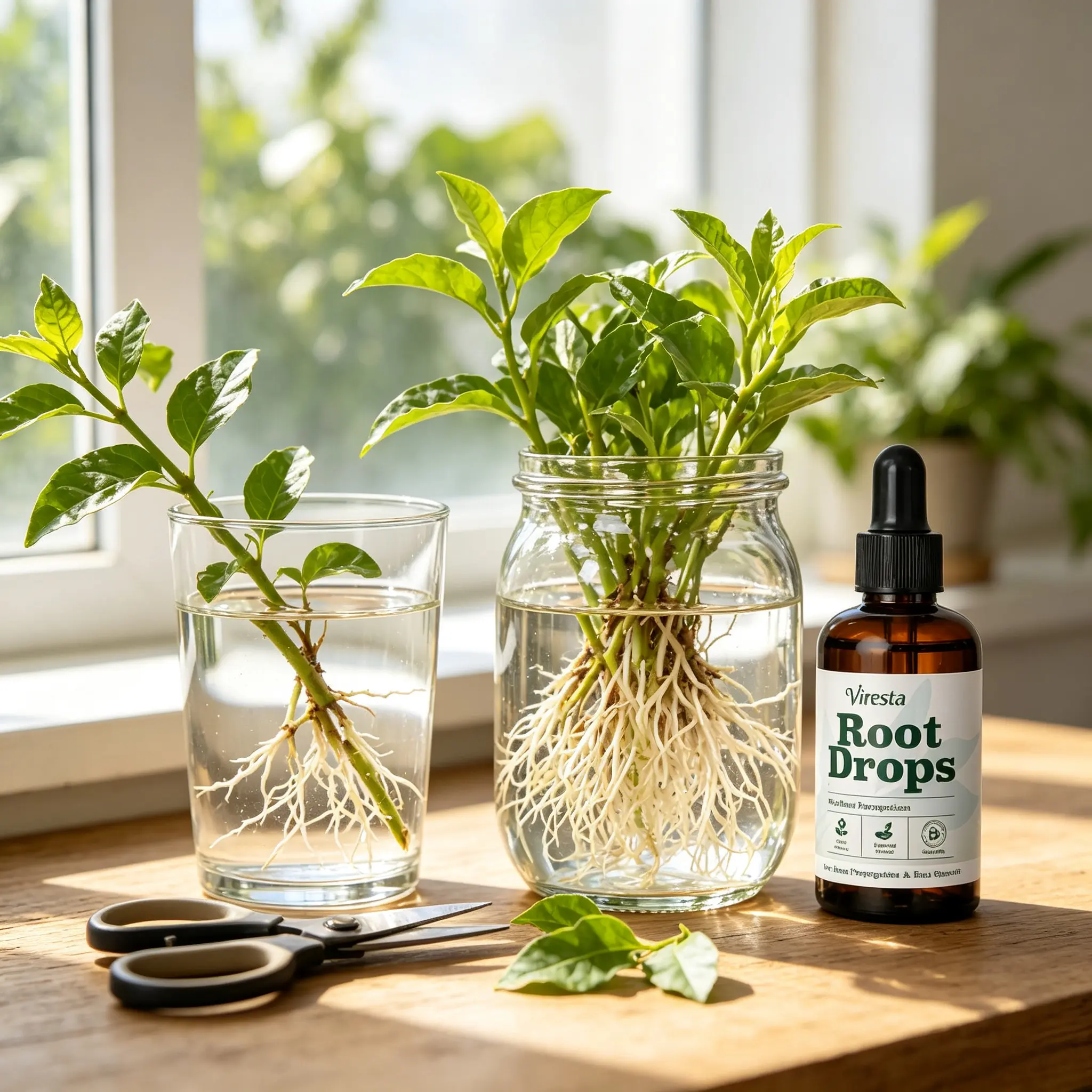VIRESTA Root Drops – Rooting Hormone for Cuttings & Houseplant Root Health, Plant Propagation Drops for Faster Roots & Less Shock, Works in Water, Soil & Leca, for All Houseplants