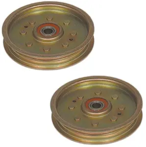 2 Heavy-Duty Flat Idler Pulleys fit Replacement for Troy Bilt 1724925 1752354 Lawn Mowers