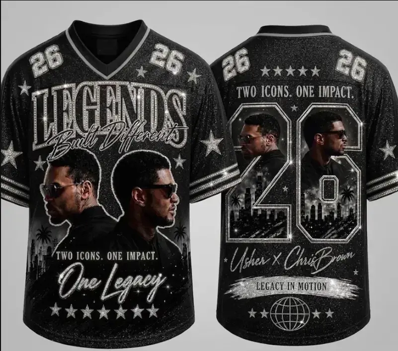 R&B Tour 2026 Baseball Jersey, Two Icons One Impact Graphic Shirt, Concert Fan Apparel, Music Lover Streetwear