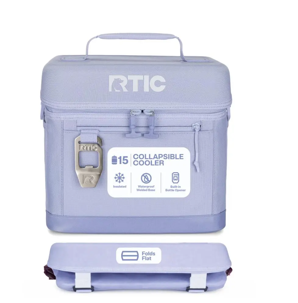 RTIC 15-Can, 16 Qt, Collapsible Soft Cooler with Bottle Opener, Periwinkle Full color