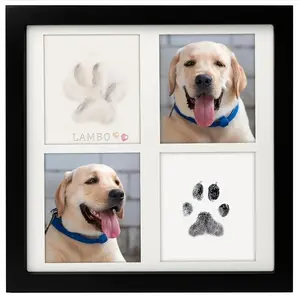 4 Grid Paw Print Photo Frame, 1 Count Pet Paw Print Photo Frame, Pet Paw Print Kit, Pet Paw Print Making Kit, Pet Memorial Gift