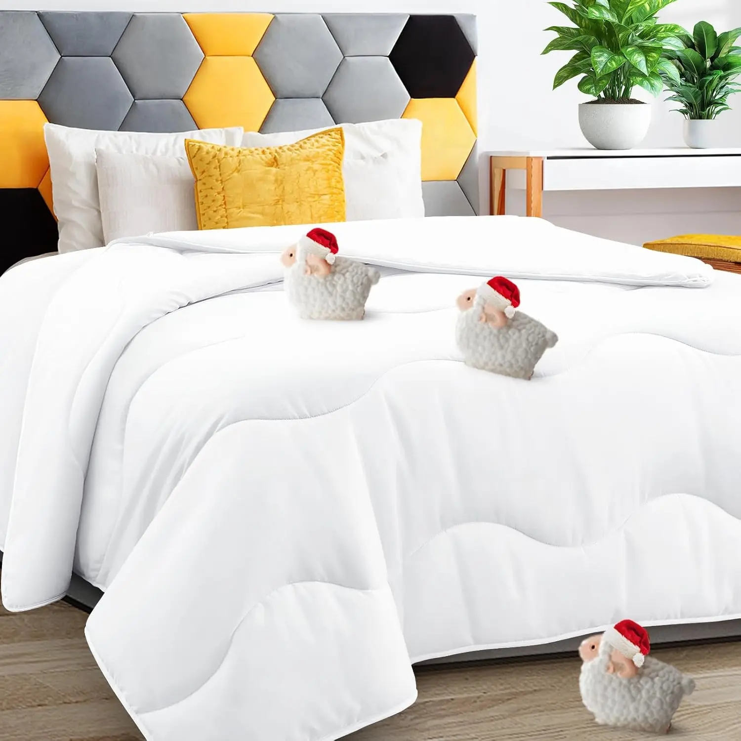Lightweight Comforter Cooling White, All Season Duvet Insert Breathable  Size Summer Bedding, Soft Microfiber Cool Down Alternative Quilt with Corner Tabs, 64x88 inch