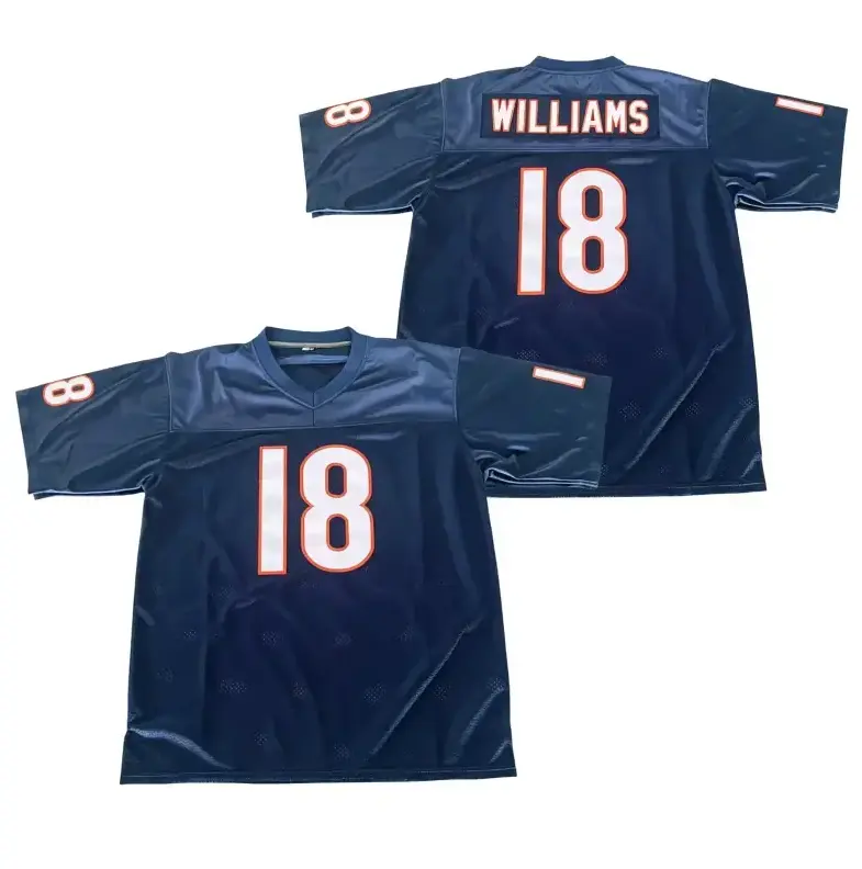 Men's #18 Dark Blue Football Jersey – Retro Mesh Football Shirt, Breathable Athletic Fan Apparel