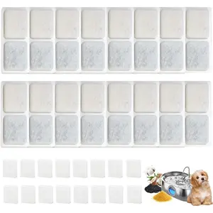 16 Pack Dog Fountain Filter Replacement, Dog Fountain Filters Compatible with ECOCONUT 3.4Gal/13L Automatic Dog Water Bowl Dispenser, Includes 16 Filters & 16 Sponges
