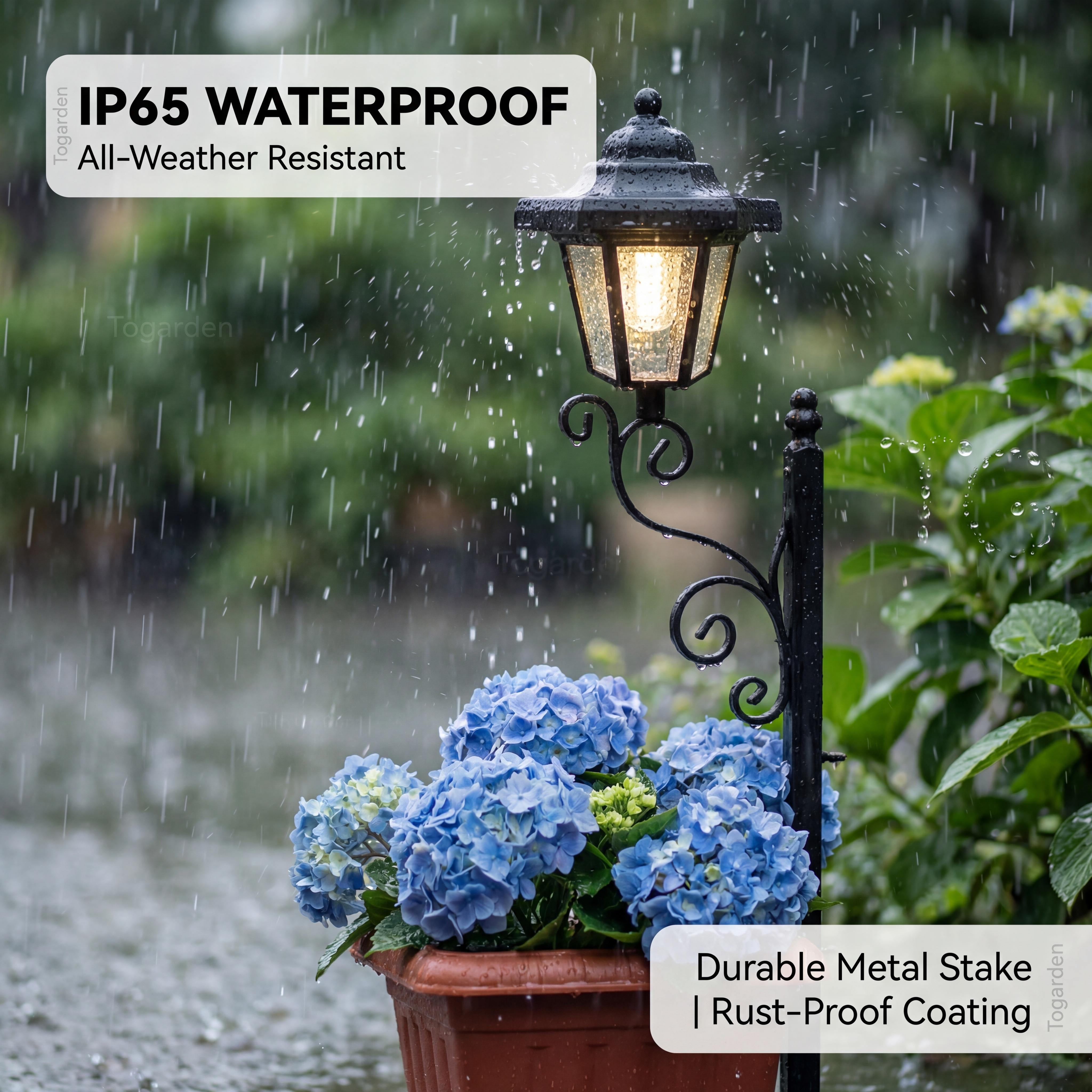 2 In 1 Solar Lamp Post Lights With Planter - Wall Mount or Freestanding, Waterproof Decorative Lamp for Lawn, Patio, Front/Back Door,Porch Roadside Decoration outdoor