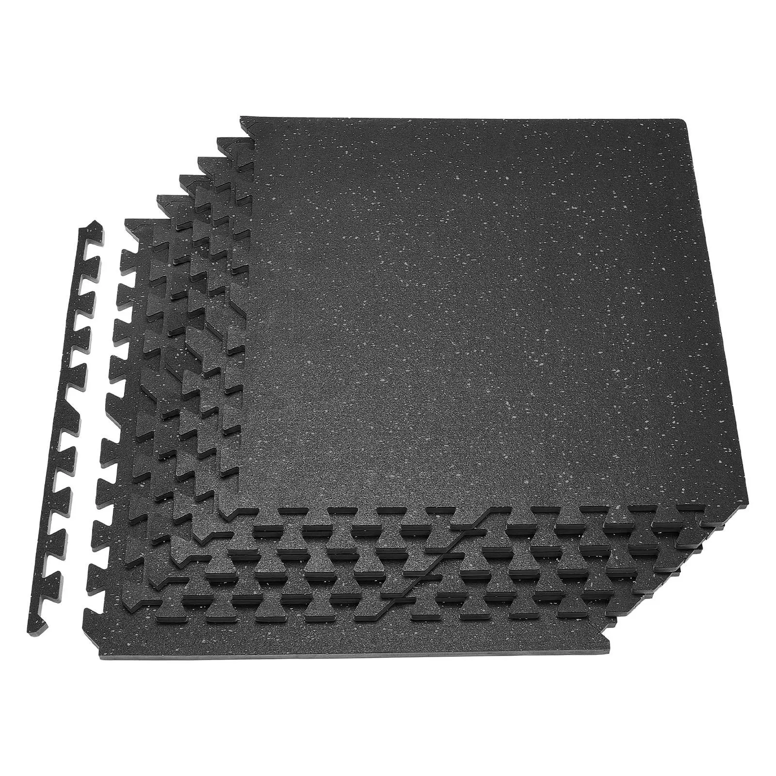 VEVOR Puzzle Exercise Mat, 6 PCS Fitness Equipment Mats, 24 x 24 x 0.56 in, High-Density EVA Foam Mats Set, Interlocking Rubber Soft Tiles, Protective Floor Padding with Gray Dots for Home Gym Office#BackToSchool