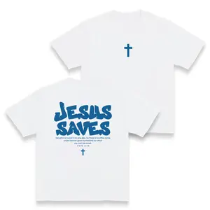 ACTS 4:12-JESUS SAVES Graphic Christian Tee Shirts Made In USA For Women For Men [180G 100% cotton, lightweight and breathable, soft and comfortable]