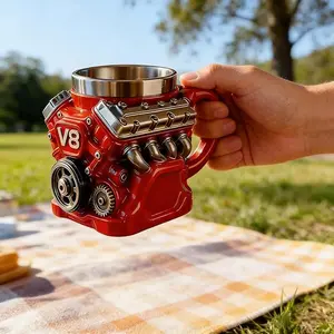 Trendy Personalized Mug | V8 Engine Stainless Steel |  Handcrafted | Car Enthusiasts Gift | Birthday/Holiday​