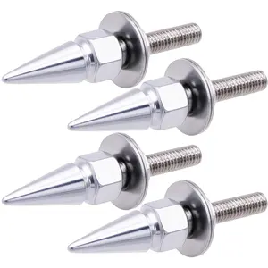4 count Spike License Plate Screw Fasteners Kit, Decorative Anti- Stainless Steel &  Alloy Frame  Fits  , , and ()