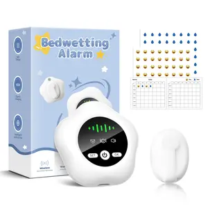 Wireless bedwetting alarm, sounds and vibrates when wet, alerts to help say goodbye to bedwetting troubles, suitable for children and adults, wireless enuresis alarm with washable sensor Convenience
