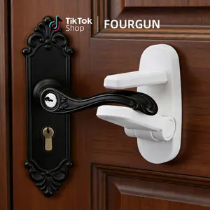 Dreambaby 2-Pieces Baby-Proofing Door Lever Locks - Prevents Toddlers from Opening Doors, Durable ABS Plastic with 3M Adhesive, 1-Hand Op for Adults, No Tools Needed