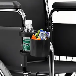 Electric Wheelchair Cup Holder Mobility Aid Accessory Complete Cup Holder Mount Set for Travel Personal Transport Vehicles Healthcare Equipment