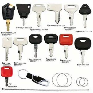 13 pcs Heavy Equipment Key Set Consturction Ignition Keys fits Cat, JD, Case, Komatsu, Hyster, Kubota, JCB, Bobcat, Daewoo, JLG, Toyota, Hitachi, Kobelco, Takeuchi, Volvo