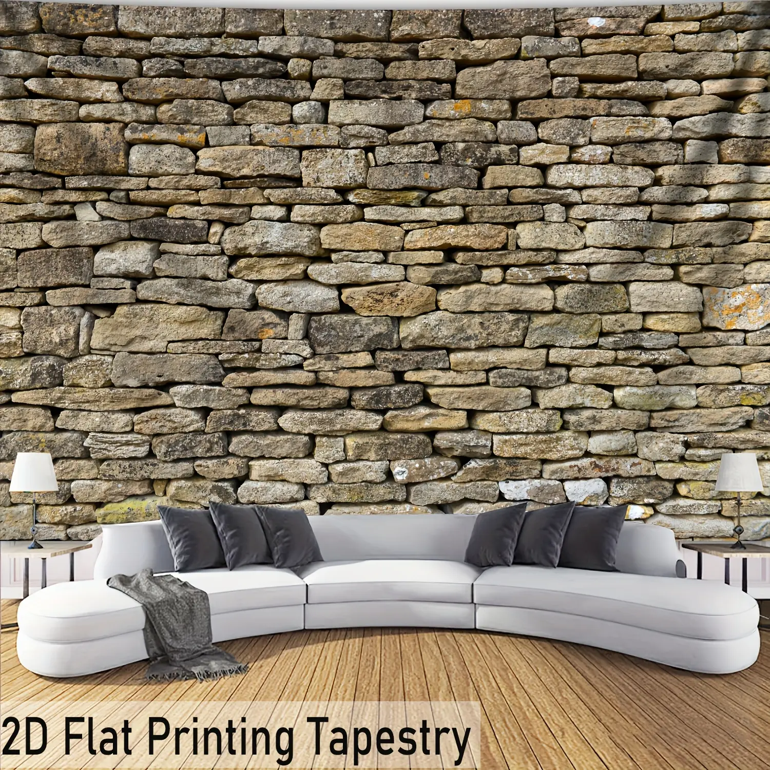Rustic Stone Wall Tapestry - Lightweight Brick Texture Tapestry Wall Mural, Wedding Photography Backdrop, Bedroom Decor Aesthetic, Industrial Indoor Room Decor for Living Room Home Use, Bed Room Decor Aesthetic, Indoors