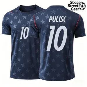 USA Themed Dark Away Soccer Jersey 2026| All Over Star Pattern Breathable Fan Shirt With Custom Player Prints
