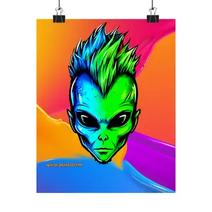 Colorful Alien Art Prints, Trendy Home Decor, Unique Wall Art, Space Theme Posters, Gift for Sci-Fi Lovers, Funky Art for All Ages