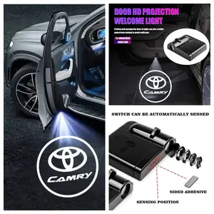 4 Pack Toyota Camry Logo Door Welcome Light - Fits Camry 2018-2025 Models, Peel and Stick Non-Destructive Installation, HD Car Door Projection Lamp