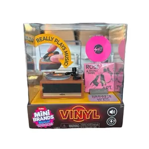 Miniature Functional Record Player Toy - Collectible Retro Vinyl Playset with Real Audio Playback