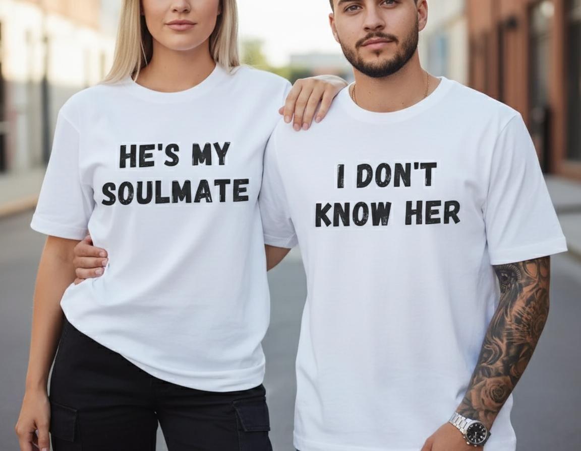 Matching Couples Shirts, Funny His and Hers T-shirts, Soulmate Shirt, Couples Gift, Mismatched Tee, Funny Shirt Saying, His and hers shirt, Matching couples tee, Funny couples shirt