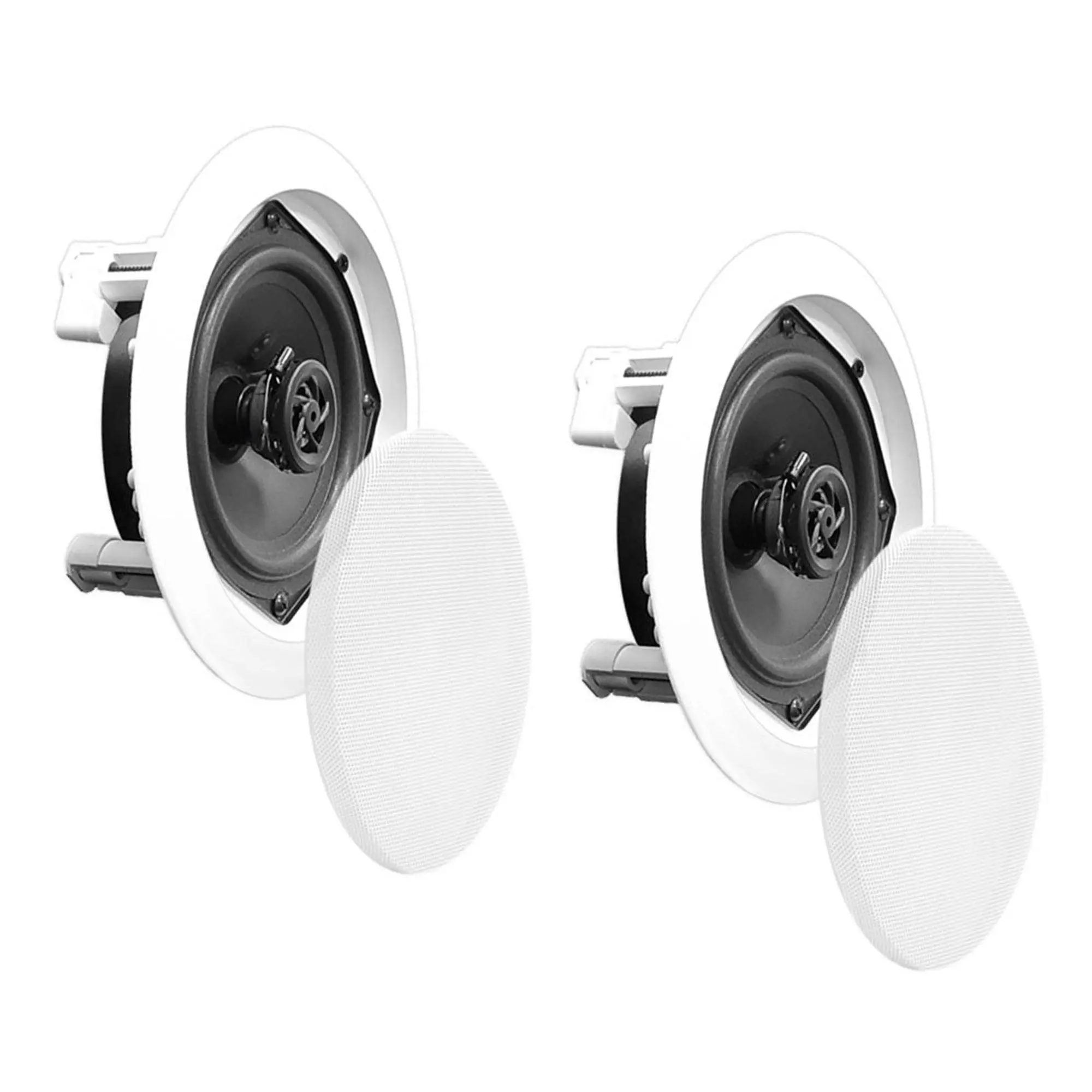 PYLE PDIC61RD 200W 6.5'' Round Flush Mount In-Wall/Ceiling Home Speakers, 2 Pack PYLE PDIC61RD 200W 6.5'' Round Flush Mount In-Wall/Ceiling Home Speakers, 2 Pack