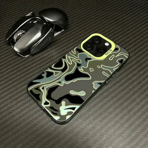 Stylish Retro Camouflage Design Phone Case Compatible with Iphone 16 ProMax 15 Plus 14 13 12 11 Featuring a Fashionable Shock-Absorbing Cover