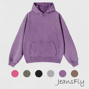 JeansFly Womens Oversized Acid Wash Hoodie Pullover Sweatshirts Vintage Loose Fit Winter Long Sleeve Shirts Outfits Tshirts&Hoodies DG010 Cotton Blend