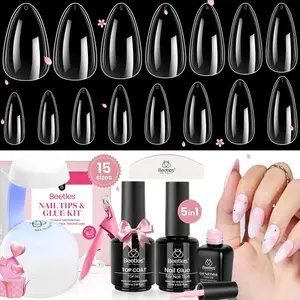 Beetle Thin Extension Nail Tips Set Almond/Oval Shape Acrylic Nail False Nail press ons Nail Tips DIY Nails Art Gift for girl Gift for woman gel x nails salon nails at home #SpringTok Easter'sGift
