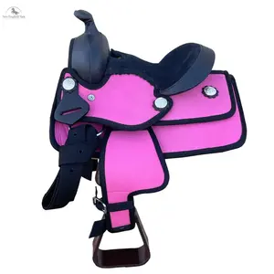 Miniature Western New Generation Horse Synthetic Saddle - 8"- Blue/Black/Light Brown/Pink Color Saddle hand  made  saddle