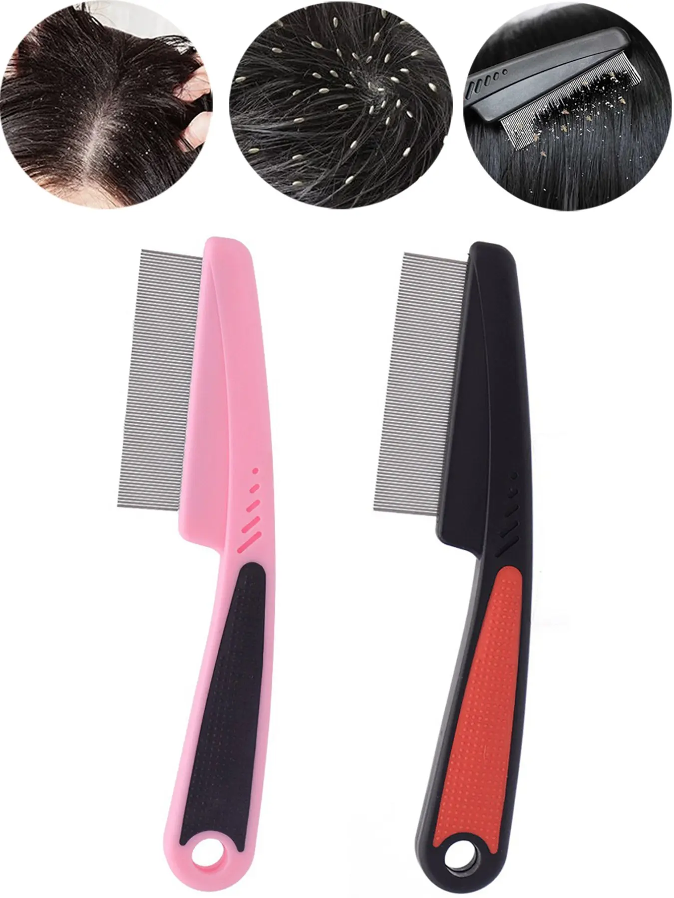 2pcs Anti-Dandruff Hair Comb Set for Scalp Treatment, Fine-Tooth Lice Comb and Dandruff Remover, Multi-Functional Hair Care Brush, Lice Removal Comb, Hair Tools