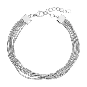 DELIVERING JOY Stainless Steel Multi Row Snake Chain Bracelet for Women Jewelry Birthday Christmas Gifts for Women .50-9.00"