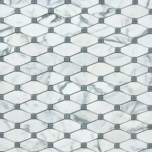 Calacatta Gold & Gray Octave 12x12 Polished/Honed Marble Mosaic Tile Sample