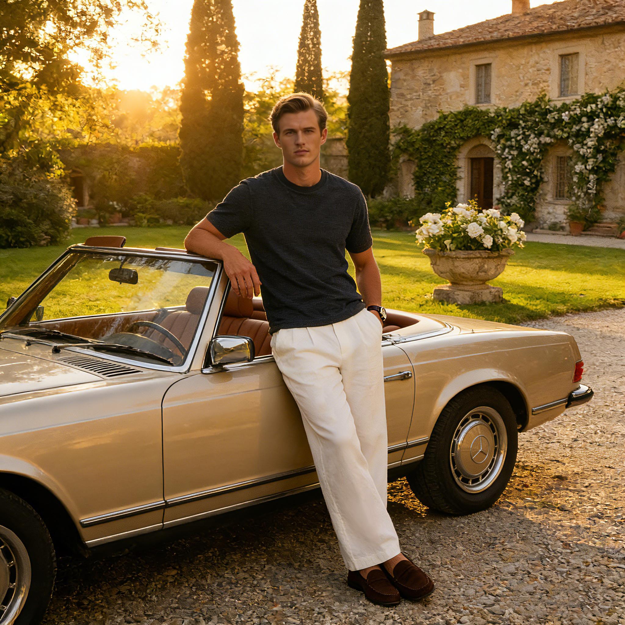 LazyRoad Old Money Style Silk-Wool Blend T-Shirt, Light Luxury Solid-Color Basic Short-Sleeve (DARK GRAY)-16268