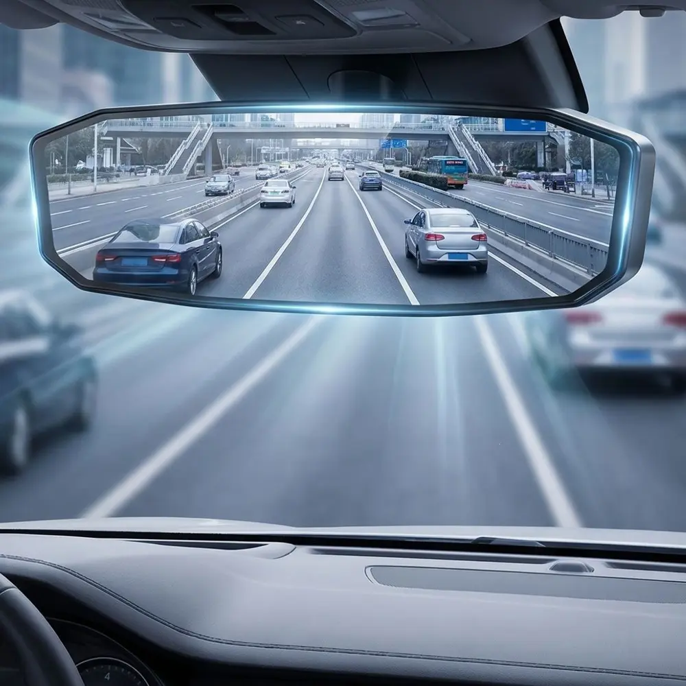 Car Interior Rearview Mirror, Anti Glare Rear View Mirror, Full Screen HD Night Vision Dash Cam Mirror For Highway Driving Safety Universal Car Interior Modification Accessory