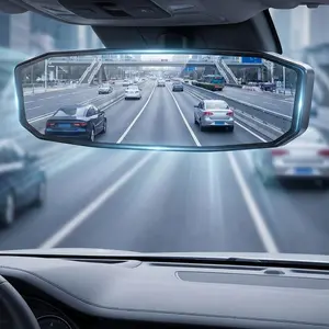 Car Interior Rearview Mirror, Anti Glare Rear View Mirror, Full Screen HD Night Vision Dash Cam Mirror For Highway Driving Safety Universal Car Interior Modification Accessory
