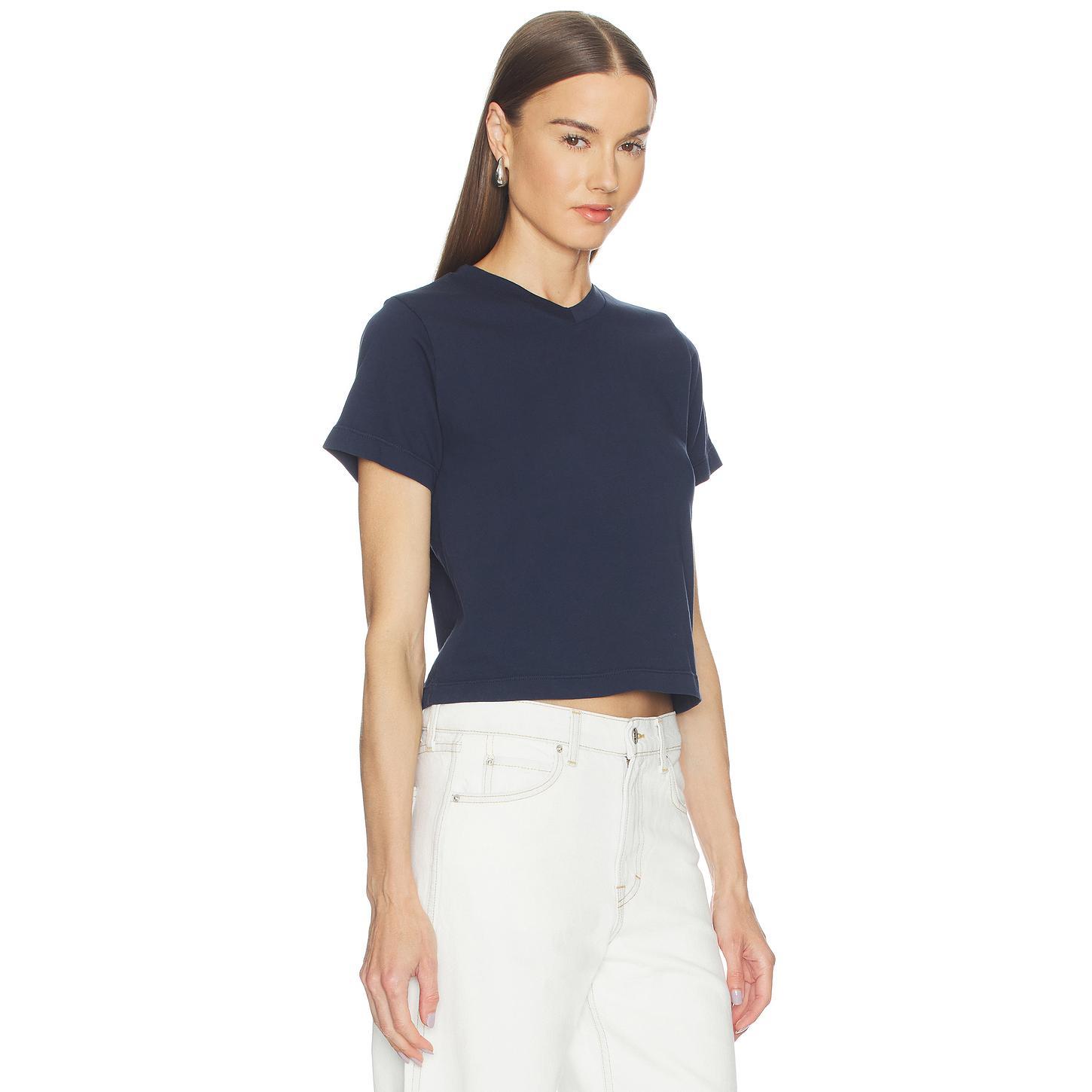 GRLFRND V-neck Boy Tee in Navy