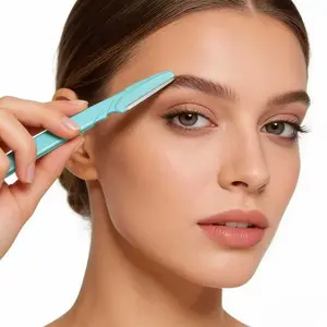 5-Pack Unisex Anti-Scratch Eyebrow Razor, Safety Straight Handle Design, Beginner Friendly, Stainless Steel Material