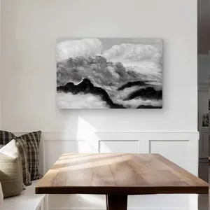 212 MAIN Aluminium Unframed Art Print, 24x36 in. Lightweight Minimalist Black & White Metal Wall Decoration, Gray Clouds Nature Landscape Photo for Outdoor-Inspired Home Decor