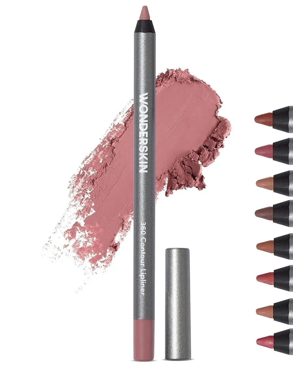 (1pcs) Wonderskin Lipliner Pencil - 360 Contour Lipliner, Long Lasting, Sharpenable, Waterproof and Transfer-Proof Brown Lip Liner Pencil (Saddle)