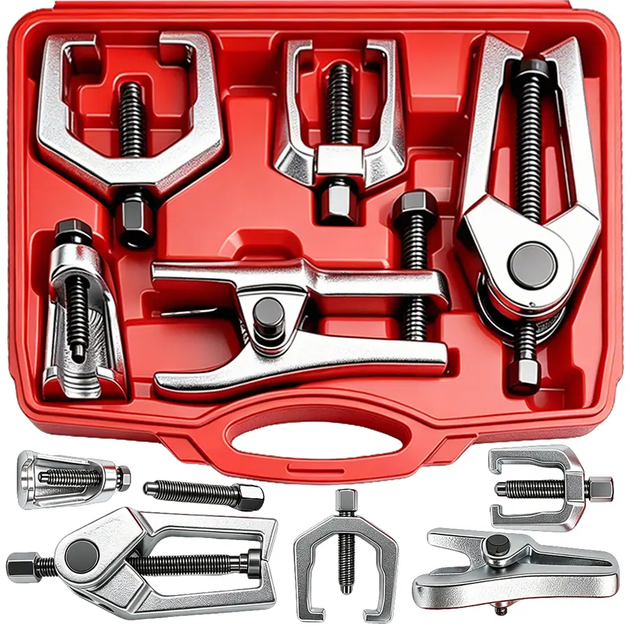 5-in-1 Ball Joint Separator, Pitman Arm Puller, Tie Rod End Tool Set for Front End Service, Splitter Removal Kit