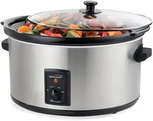 Brentwood 8 Quart Slow Cooker- Stainless Steel Silver