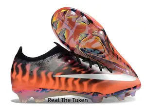 Agile gradient color football cleats for grass ground, ultra-light shoe body cuts movement burden, smooth surface boosts friction to upgrade passing and shooting accuracy in every training session.