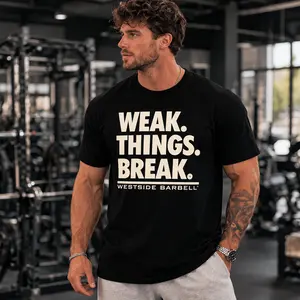 WSBB Mens Weak.Things.Break T-shirt - Navy Blue 100%cotton unisex