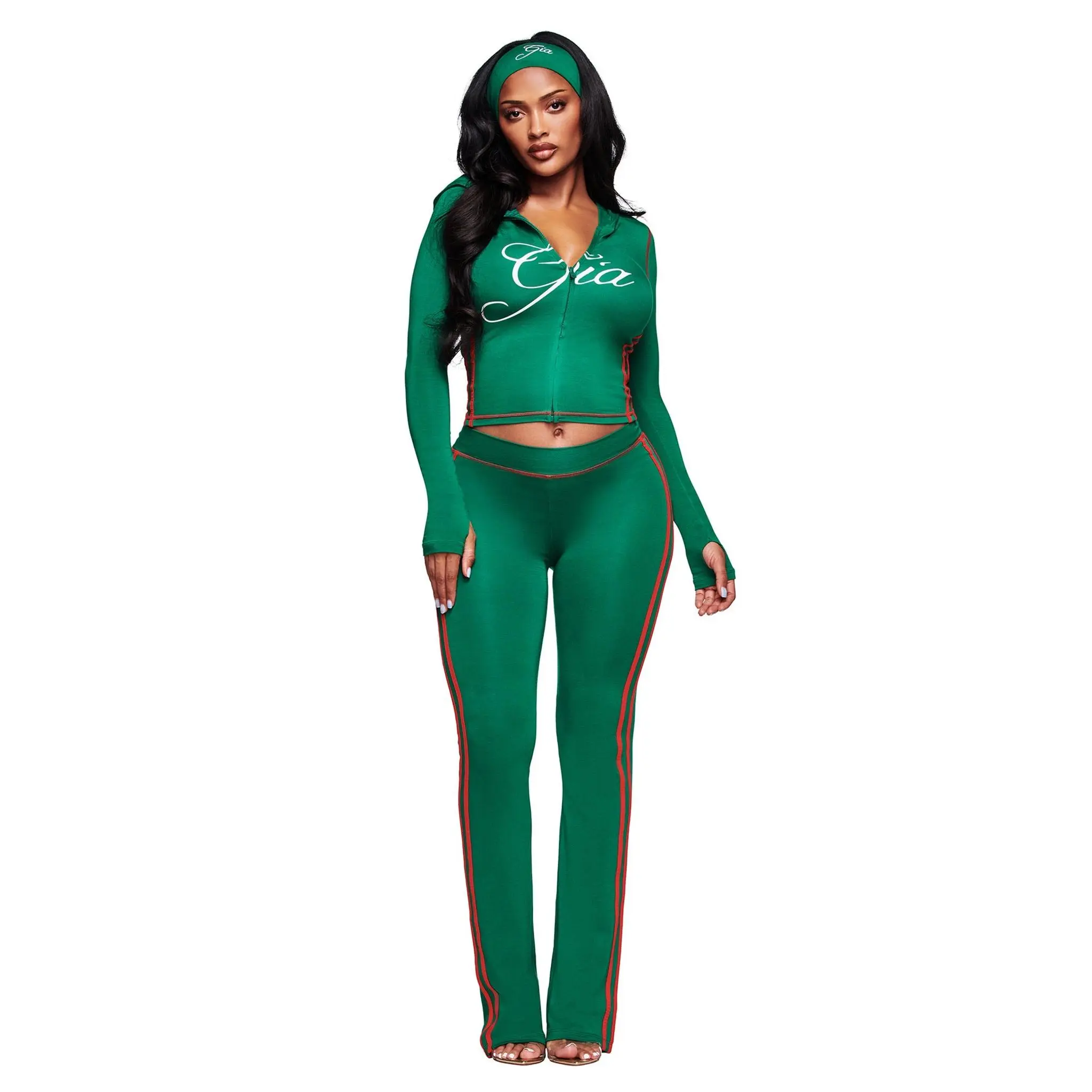 BLARE SPORT HOODIE AND HEADBAND - GREEN