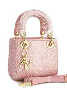 Snake Pattern and Pearl Powder Collision, Unique and Non-Matching, Small Size Large Capacity Women's Bag, All Seasons Handbag, Fashionable and Practical