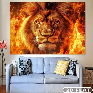 Fiery Lion Head Wall Decor, Banner Tapestry, Vibrant Burning Flame Design, Polyester Backdrop for Living Room, Bedroom,Office Decor & Party Backdrops, Perfect for Photo Booths,Studio Props & Home Decor, Flexible Hanging Fabric, Room Decor, Wall Tapestries