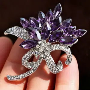 Best-selling exquisite ink orchid and rhinestone bougainvillea bouquet crystal brooch clothing accessory