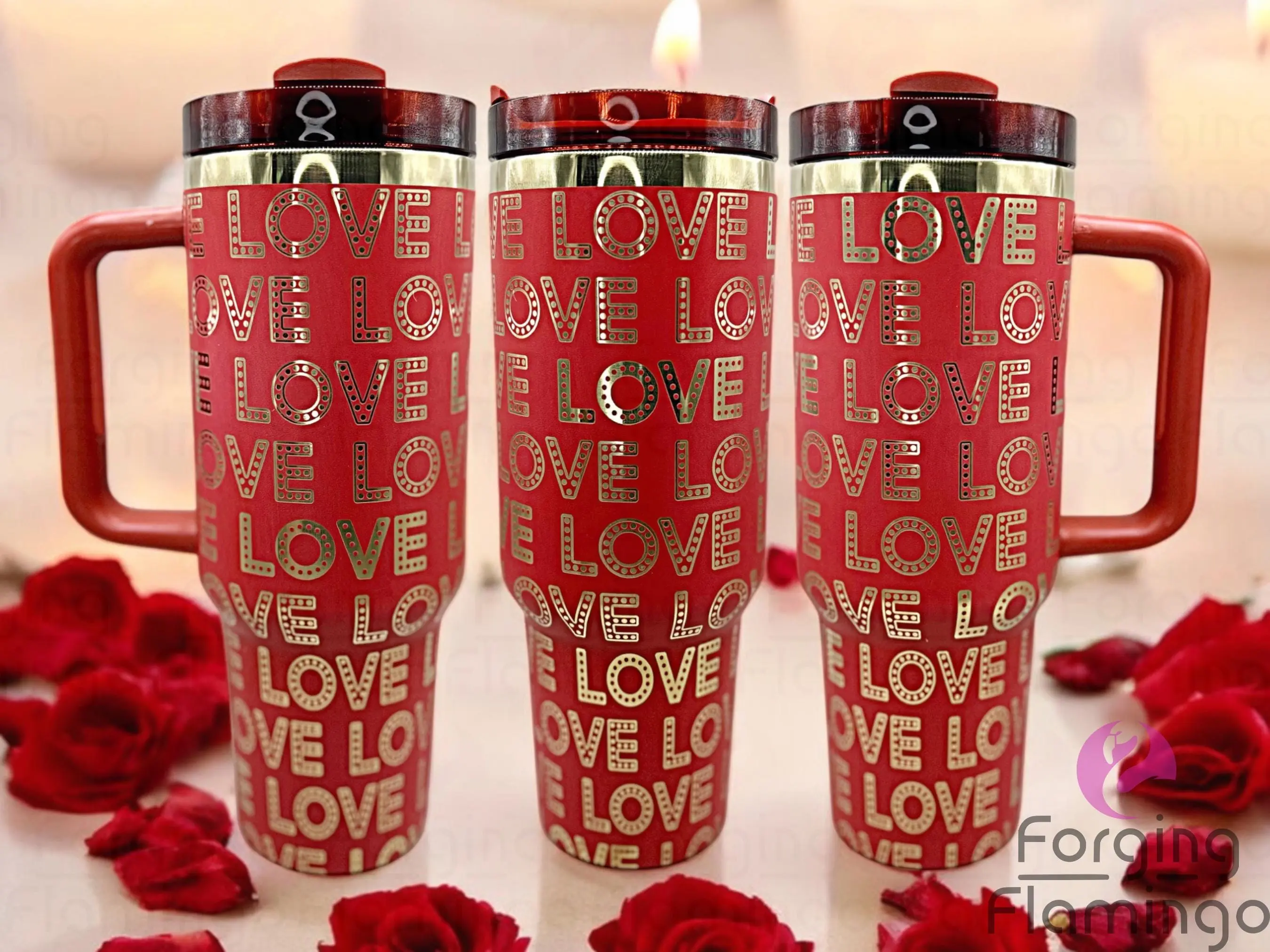 Love in Lights Laser-Engraved 40oz Tumbler