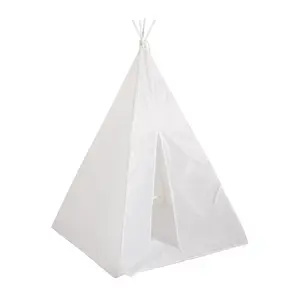 35 1/4" x 55" White Polyester Teepee Sleepover & Play Tent